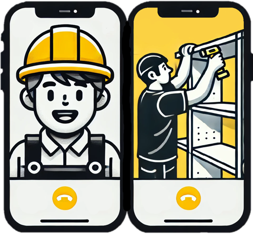 Builder on a video call